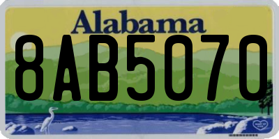 AL license plate 8AB5070