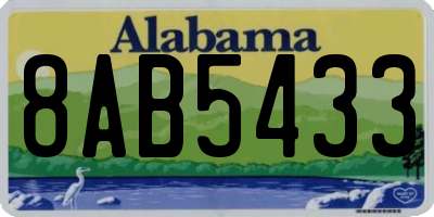 AL license plate 8AB5433
