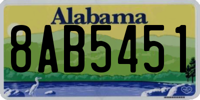 AL license plate 8AB5451