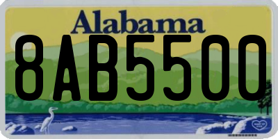 AL license plate 8AB5500