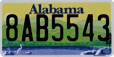 AL license plate 8AB5543