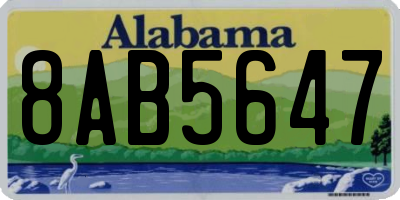 AL license plate 8AB5647