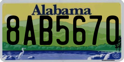 AL license plate 8AB5670