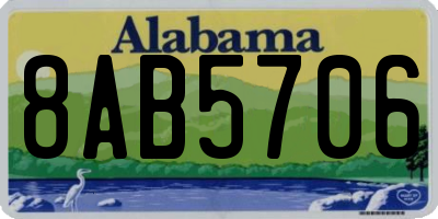 AL license plate 8AB5706