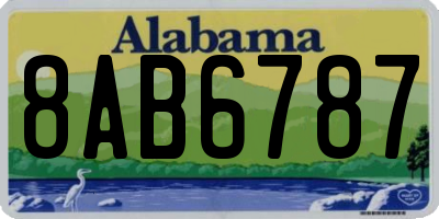AL license plate 8AB6787