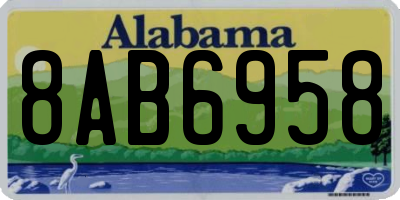 AL license plate 8AB6958