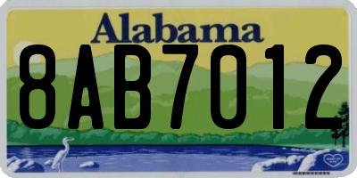 AL license plate 8AB7012