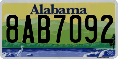 AL license plate 8AB7092