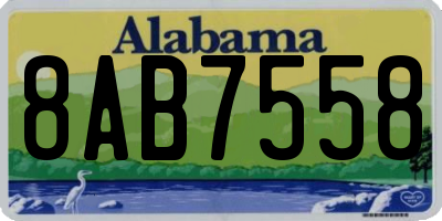 AL license plate 8AB7558