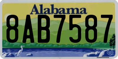 AL license plate 8AB7587