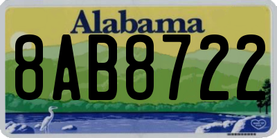 AL license plate 8AB8722