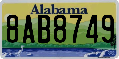 AL license plate 8AB8749