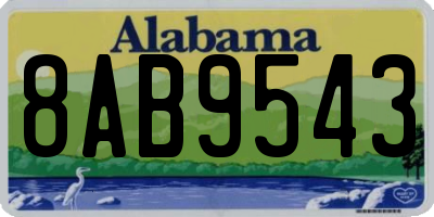 AL license plate 8AB9543