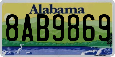 AL license plate 8AB9869