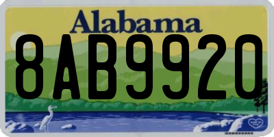 AL license plate 8AB9920