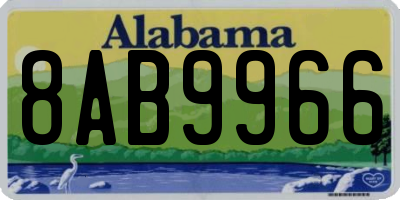 AL license plate 8AB9966