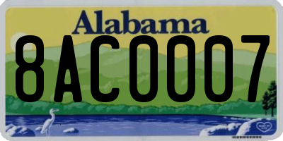 AL license plate 8AC0007