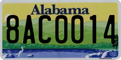 AL license plate 8AC0014