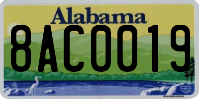 AL license plate 8AC0019