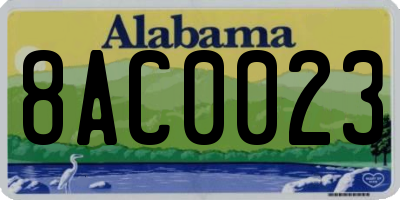 AL license plate 8AC0023