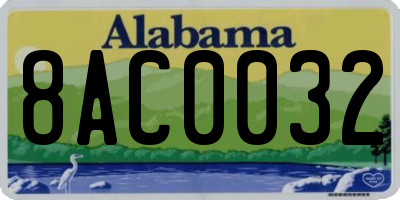 AL license plate 8AC0032