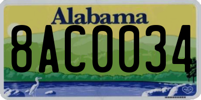AL license plate 8AC0034