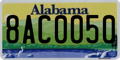 AL license plate 8AC0050