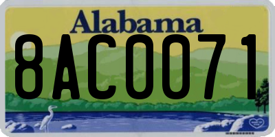 AL license plate 8AC0071