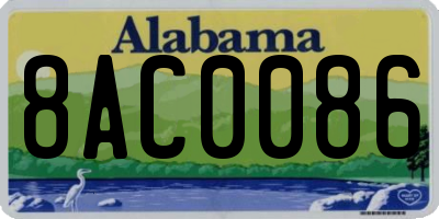 AL license plate 8AC0086