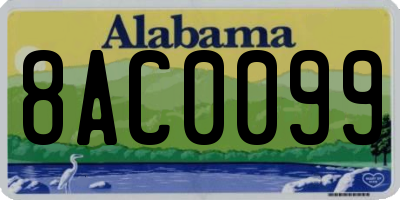 AL license plate 8AC0099