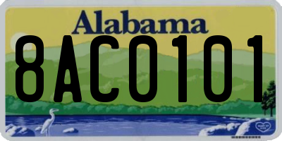 AL license plate 8AC0101