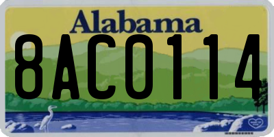 AL license plate 8AC0114