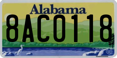 AL license plate 8AC0118