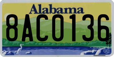 AL license plate 8AC0136