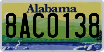 AL license plate 8AC0138