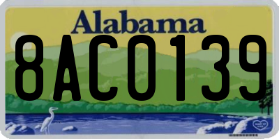 AL license plate 8AC0139