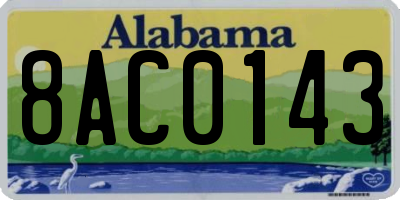 AL license plate 8AC0143
