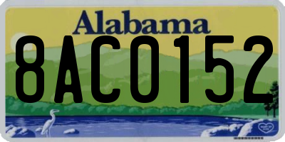 AL license plate 8AC0152