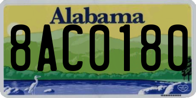 AL license plate 8AC0180