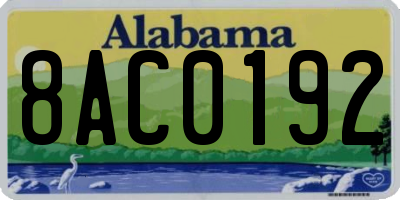AL license plate 8AC0192