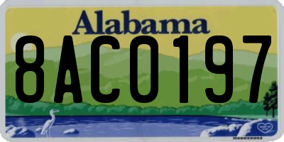 AL license plate 8AC0197