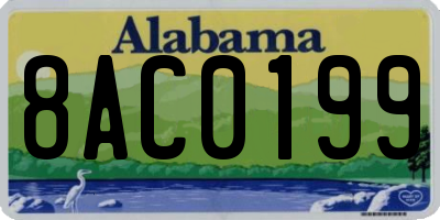 AL license plate 8AC0199