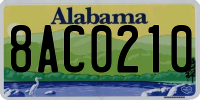 AL license plate 8AC0210