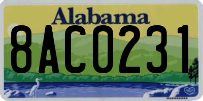 AL license plate 8AC0231