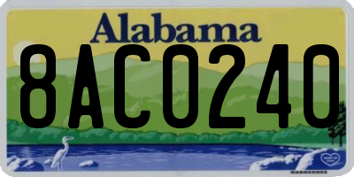 AL license plate 8AC0240
