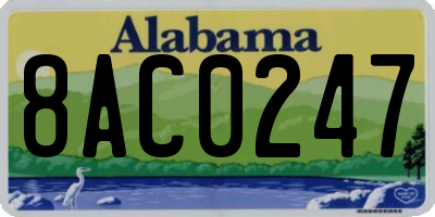 AL license plate 8AC0247