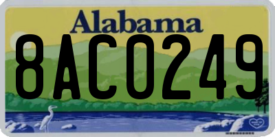 AL license plate 8AC0249