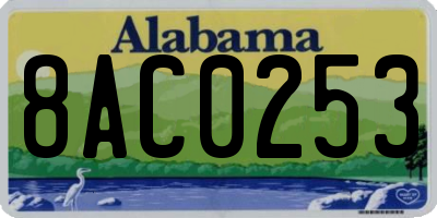 AL license plate 8AC0253