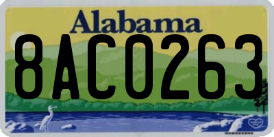 AL license plate 8AC0263