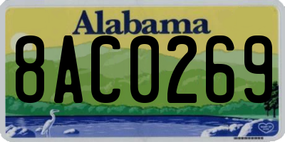 AL license plate 8AC0269